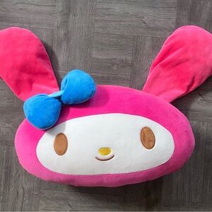 My Melody Sanrio Plush Head Pillow Pink Blue Bow Hello Kitty Friend
